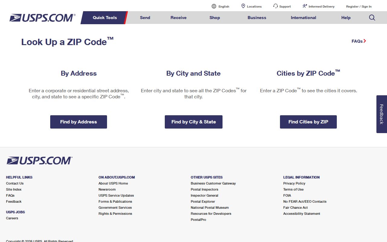 USPS ZIP Code Lookup used to validate a Waterbury street address